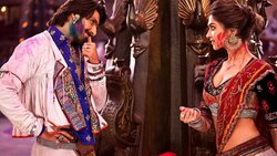 Actress Deepika Padukone With Ranveer Singh Ramleela Movie Scene