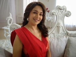 Actress Madhuri Dixit in Red Dress