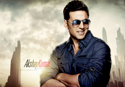 Akshay Kumar In Blue Shirt