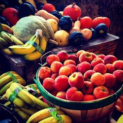 Apple and Banana Fruits with Bowl