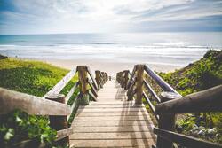 Beach and Wooden Stairs Pic