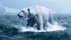Bear in Antrtic Ocean