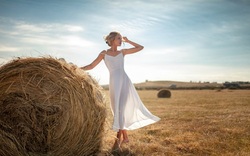 Beautiful Girl in Farm