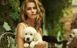 Beautiful Girl With Dog