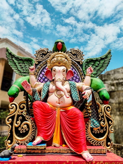 Beautiful Idol Statue of God Ganesha During Ganesh Chaturthi