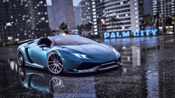 Beautiful Lamborghini Blue Car HD Wallpaper