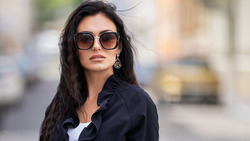 Beautiful Model Is Wearing Sunglasses