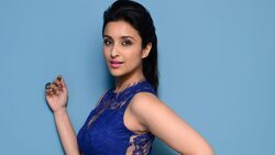 Beautiful Parineeti Chopra in Blue Dress Wallpaper