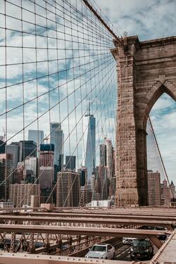 Beautiful View of New York City Bridge