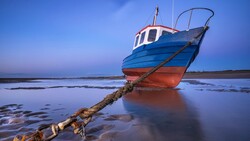 Blue Sky Fishing Boat