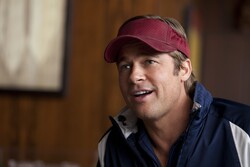 Brad Pitt Cute Look with Red Cap