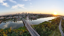 Bridge on River in Warsaw Poland Ultra HD 4K Wallpaper