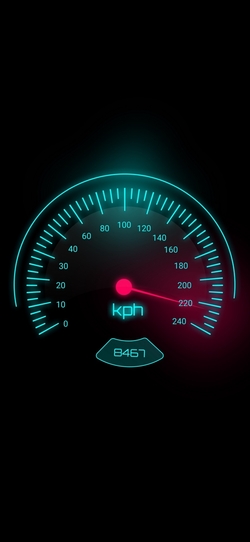 Car Speedometer at 220 kph