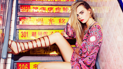 Cara Delevingne 4K Photoshoot in Pink Dress