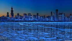 Chicago Skyline Night View Pic