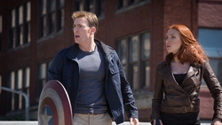 Chris Evans And Scarlett Johansson in Captain America The Winter Soldier Movie