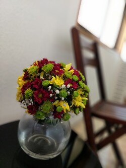 Colorful Flowers Bouquet on Desk