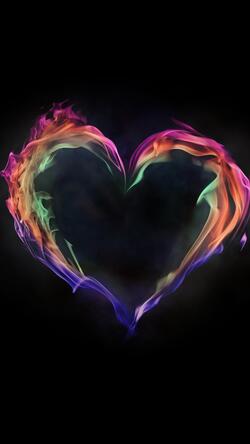 Colourful Heart Mobile Wallpaper