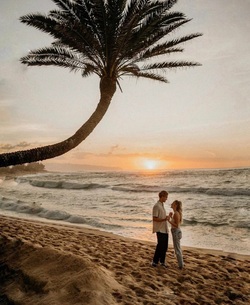 Couple on Beach Romantic Pic Photo