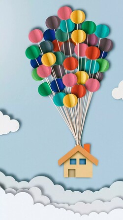 Creative Balloon and Home Photo