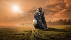 Creative Gorilla Dreaming 5K Image