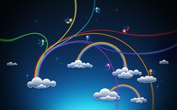 Creative Rainbows and Cloud Wallpaper