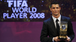 Cristiano Ronaldo Receiving Best Player Award