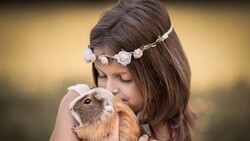 Cute Girl Love with Squirrel