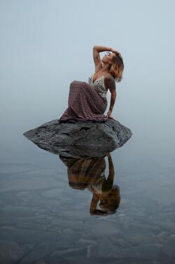 Dancing Girl in Lake