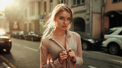 Dasha Romanchenko Model Girl Wear Shirt HD Wallpaper