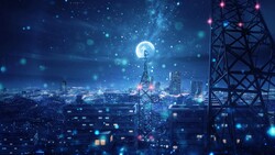 Dream Blue City Escape Fantasy Wallpaper