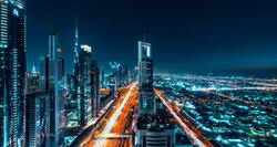 Dubai City in UAE at Night Wallpaper