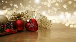 Festival Christmas Red Heart Decoration Image
