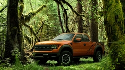Ford Raptor in Forest HD Wallpaper