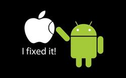 Funny Android and Apple Logo Pic