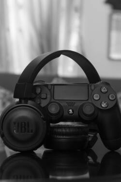 Gaming Console And Headphones