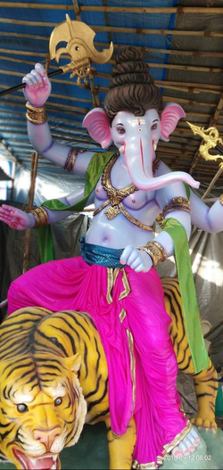 Ganesha on Tiger Statue