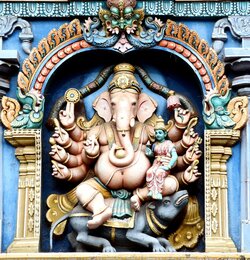 Ganesha Statue in Building Wallpaper