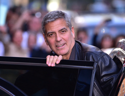 George Clooney Coming Out Of Car