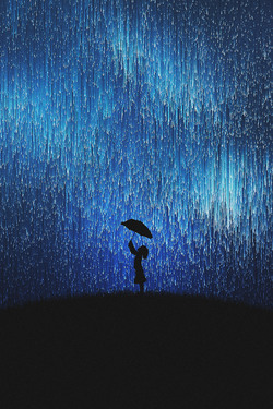 Girl Holding Umbrella Creative Photo