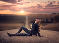 Girl Looking Towards The Sky