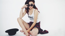 Girl Photoshoot with Sunglasses and Cap