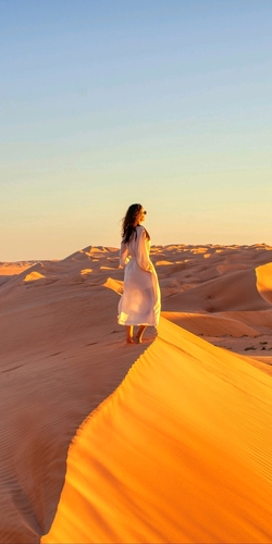 Girl Relaxing in Desert