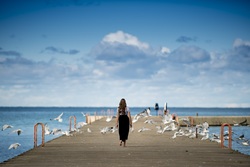 Girl Surrounded by Birds