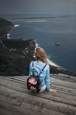 Girl Waiting for Someone Mobile Background