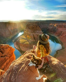 Girl With Wolf and Enjoy Holiday