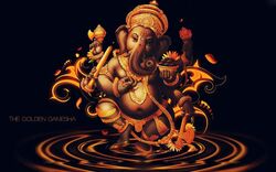 God Ganesha Golden Idol