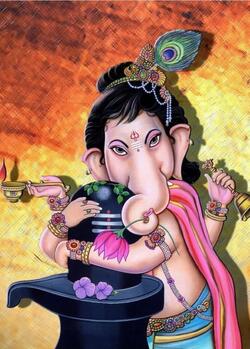 God Ganesha With Shiv
