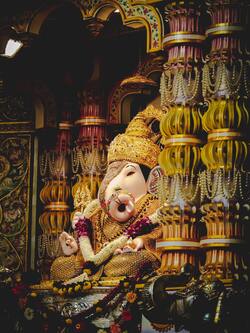 Gold Plated Ganesha in Temple