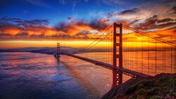 Golden Gate Bridge During Sunset 4K Wallpaper